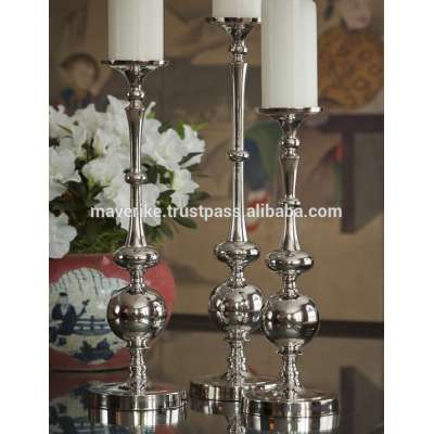 Decorative home decor silver Pillar candle holder