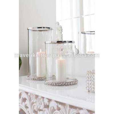 Candle pillar hurricane glass