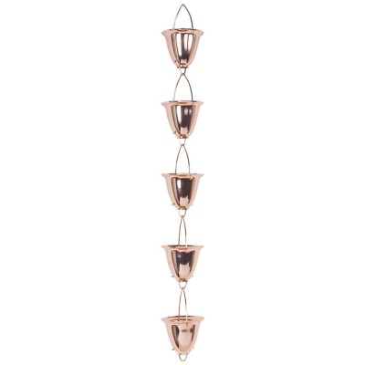 Copper tulip rain chain/ Flower Design Cup For Garden Decor And Gutter rain chain