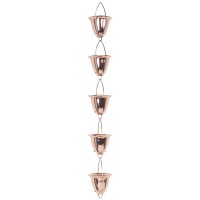 Copper tulip rain chain/ Flower Design Cup For Garden Decor And Gutter rain chain