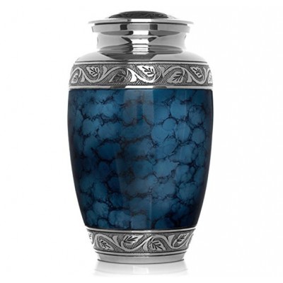 Fancy Blue Fire Classic Aluminium Adult Cremation Urn