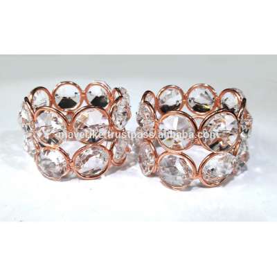 Rose Gold Crystal Napkin Rings copper